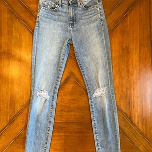 7 For All Mankind High Waist Skinny Jeans | Women’s Size 25 |Distressed